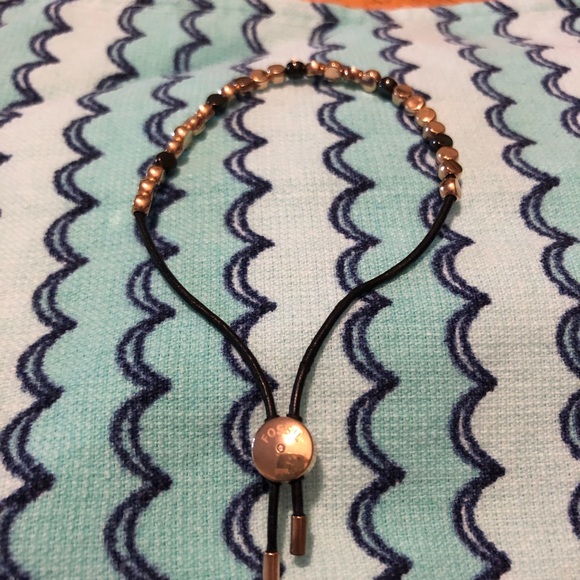 Fossil leather adjustable bracelet - Picture 2 of 4